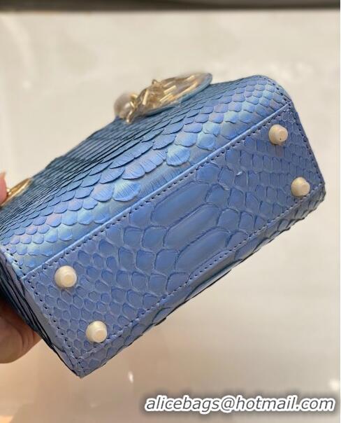 Trendy Design Dior Mini Lady Dior Bag in Python Leather CD2116 Blue 2023