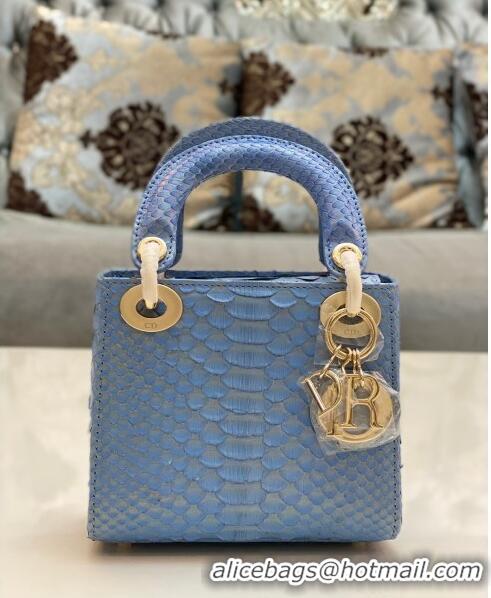 Trendy Design Dior Mini Lady Dior Bag in Python Leather CD2116 Blue 2023