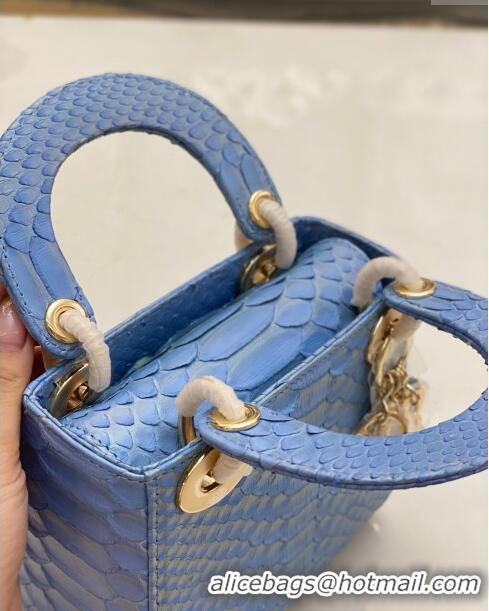 Trendy Design Dior Mini Lady Dior Bag in Python Leather CD2116 Blue 2023