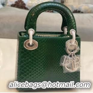 Hot Sell Cheap Dior Mini Lady Dior Bag in Python Leather CD2116 Green 2023