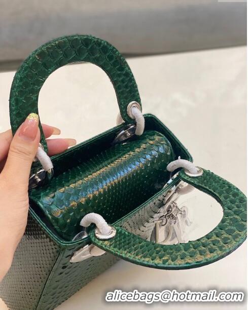 Hot Sell Cheap Dior Mini Lady Dior Bag in Python Leather CD2116 Green 2023