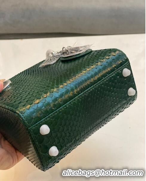 Hot Sell Cheap Dior Mini Lady Dior Bag in Python Leather CD2116 Green 2023