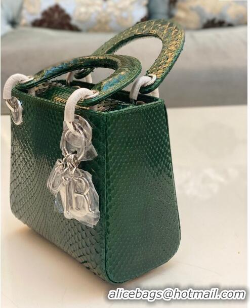 Hot Sell Cheap Dior Mini Lady Dior Bag in Python Leather CD2116 Green 2023