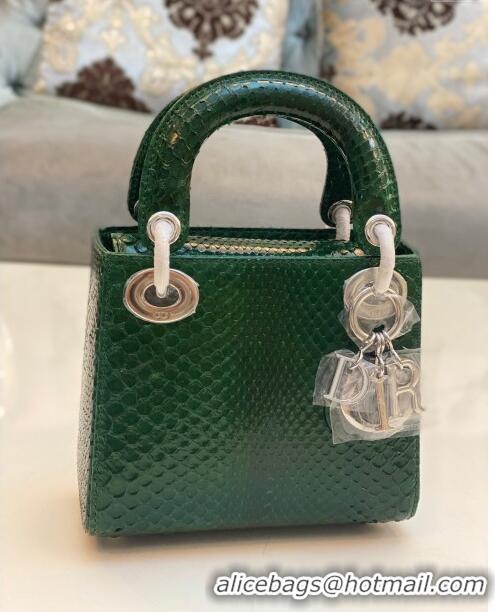 Hot Sell Cheap Dior Mini Lady Dior Bag in Python Leather CD2116 Green 2023