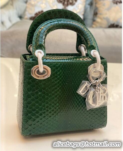 Hot Sell Cheap Dior Mini Lady Dior Bag in Python Leather CD2116 Green 2023