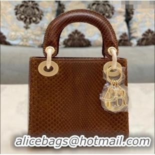 Trendy Design Dior Mini Lady Dior Bag in Python Leather CD2116 Brown 2023