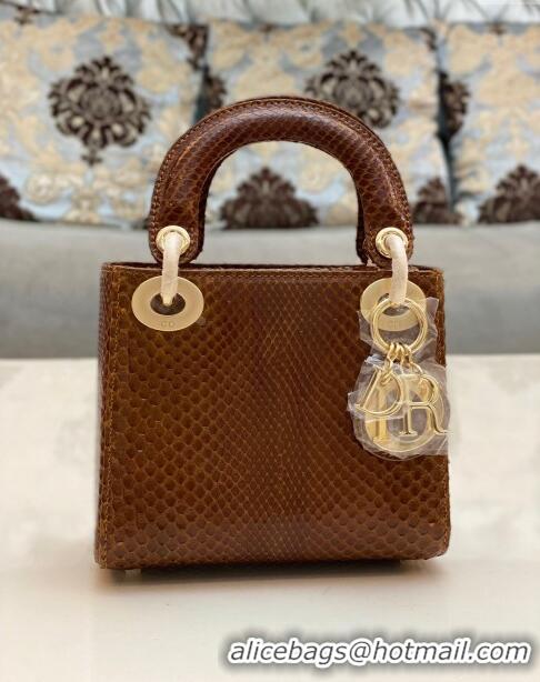 Trendy Design Dior Mini Lady Dior Bag in Python Leather CD2116 Brown 2023