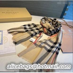 Grade Cheapest Burberry Limited Check Scarf 90x200cm B1221 Beige 2023