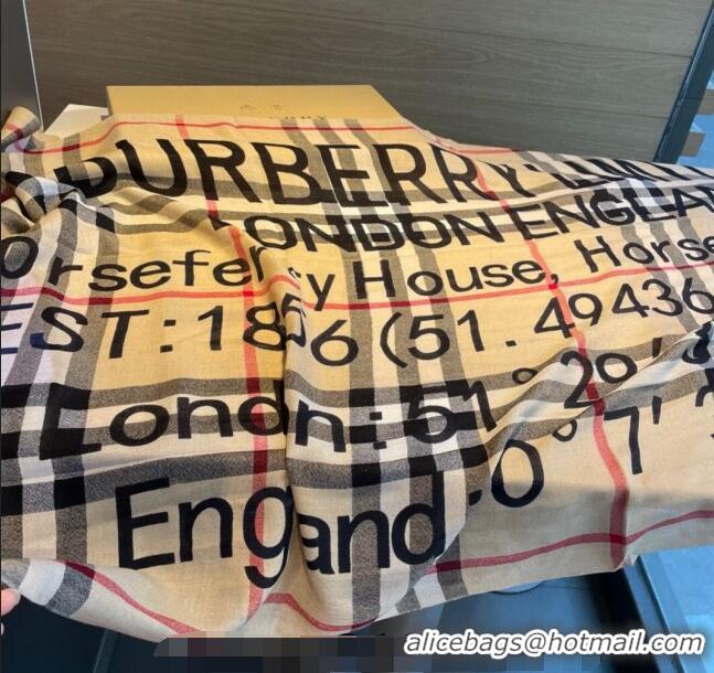 Grade Cheapest Burberry Limited Check Scarf 90x200cm B1221 Beige 2023