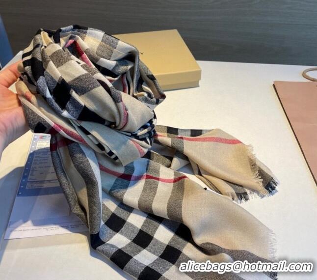 Grade Cheapest Burberry Limited Check Scarf 90x200cm B1221 Beige 2023