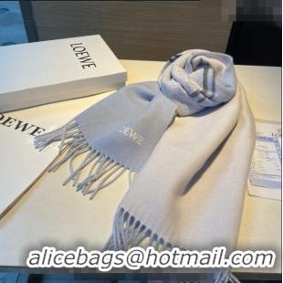 Best Price Loewe Wool Cashmere Scarf 30x180cm LE122101 Light Blue 2023