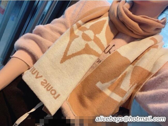 Low Cost Louis Vuitton Knit Cashmere Long Scarf 32x180cm LV122101 White/Brown 2023