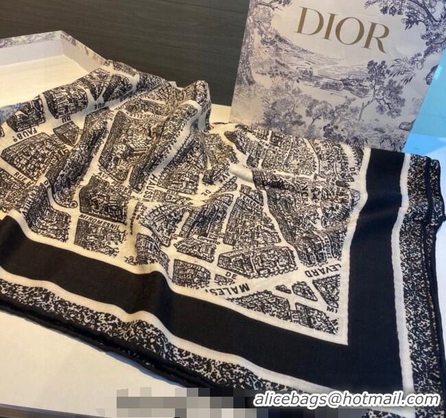 Super Quality Dior Plan de Paris Cashmere Silk Shawl Scarf 140cm CD1221 2023