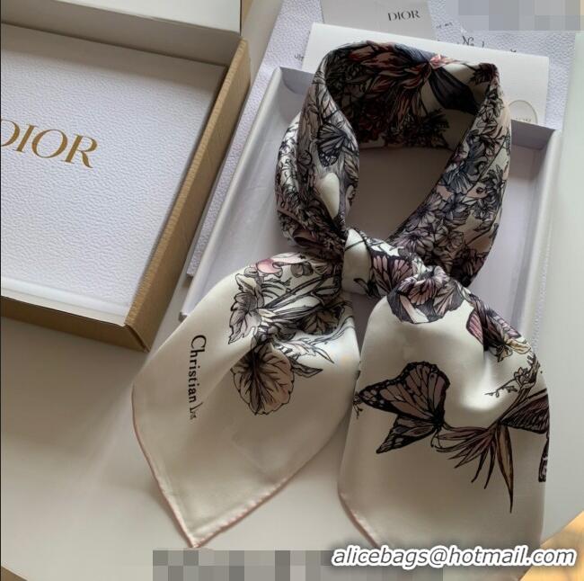 Pretty Style Dior Butterfly Silk Sqaure Scarf 90x90cm DR122101 Pink 2023