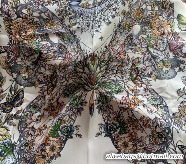 Good Taste Dior Butterfly Silk Sqaure Scarf 90x90cm DR122101 Green 2023