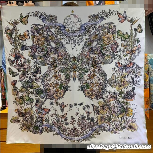 Good Taste Dior Butterfly Silk Sqaure Scarf 90x90cm DR122101 Green 2023