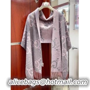 Traditional Specials Gucci Wool Long Scarf 45x200cm GG122103 Light Pink/Grey 2023