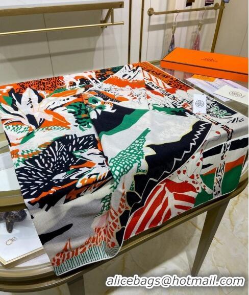 Promotional Hermes Liberty City Cashmere & Silk Shawl Scarf 140cm H243911S White 2023