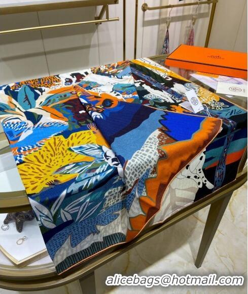 Good Taste Hermes Liberty City Cashmere & Silk Shawl Scarf 140cm H243911S Orange 2023