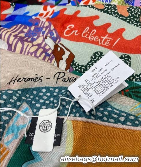 Most Popular Hermes Liberty City Cashmere & Silk Shawl Scarf 140cm H243911S Pink 2023