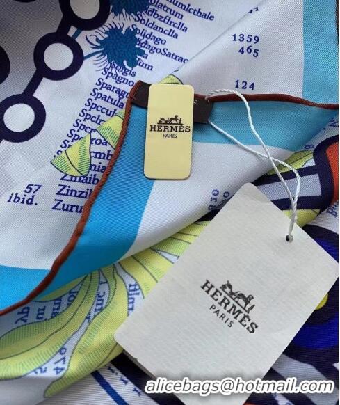 Reasonable Price Hermes Botanical Silk Sqaure Scarf 90x90cm H1221 Blue 2023