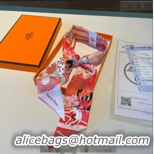 Top Quality Hermes Silk Twilly Bandeau Scarf 5x86cm 1221 Orange 2023