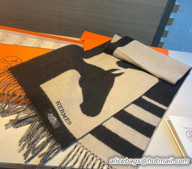 Top Quality Hermes LOVE Cashmere Long Scarf 30x140cm HS122101 Black 2023