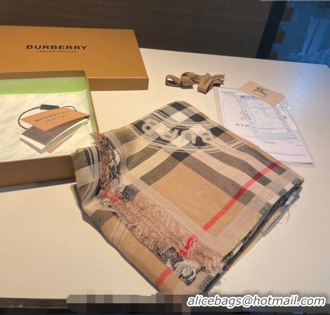 New Design Burberry Check Cricle Scarf 100x200cm 1221 Beige 2023