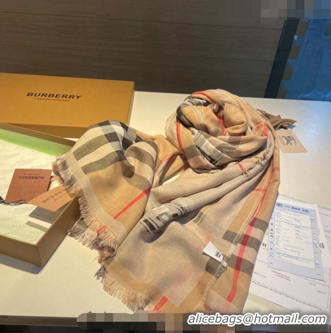 New Design Burberry Check Cricle Scarf 100x200cm 1221 Beige 2023