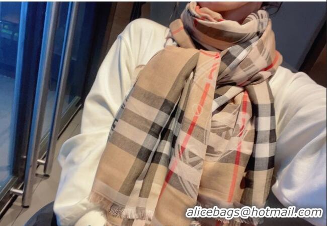 New Design Burberry Check Cricle Scarf 100x200cm 1221 Beige 2023