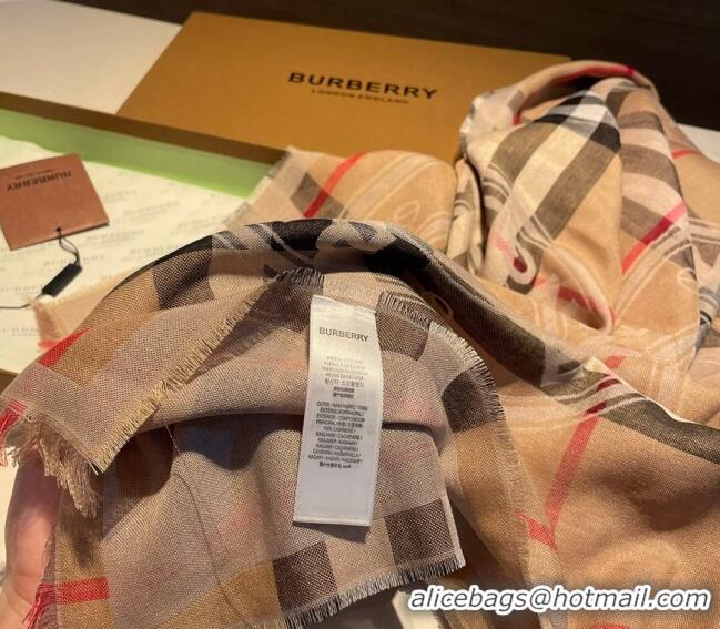 New Design Burberry Check Cricle Scarf 100x200cm 1221 Beige 2023