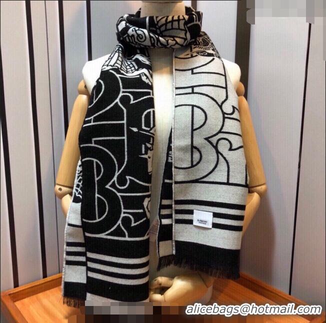 Best Quality Burberry TB Equestrian Knight Long Scarf 33x188cm 1221 Grey/Black 2023