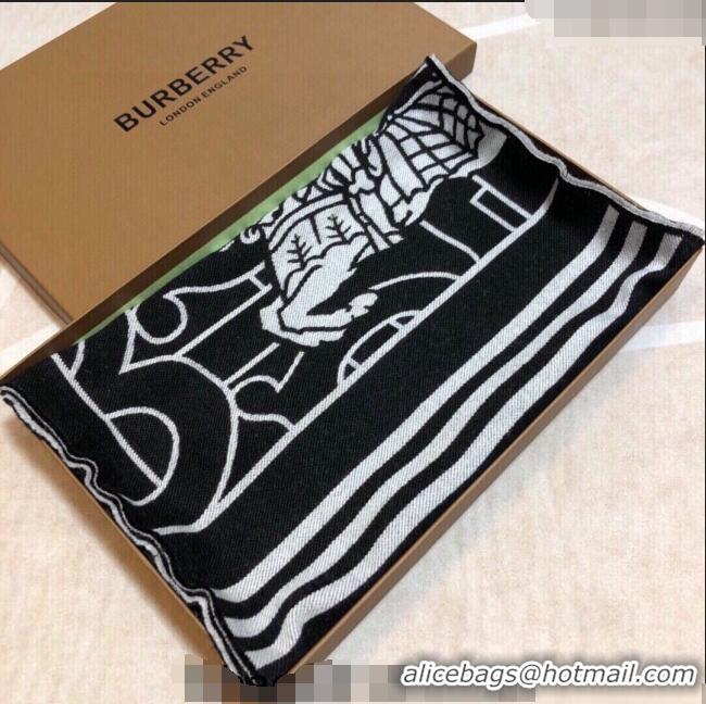 Best Quality Burberry TB Equestrian Knight Long Scarf 33x188cm 1221 Grey/Black 2023