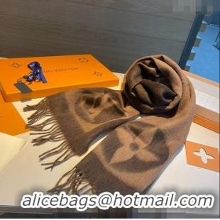 Good Product Louis Vuitton Cashmere Long Scarf 30x180cm LV122103 Brown 2023