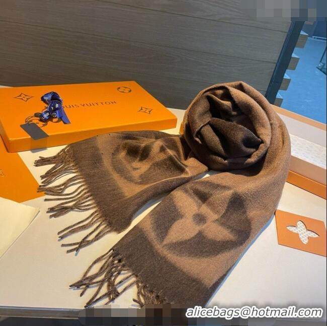 Good Product Louis Vuitton Cashmere Long Scarf 30x180cm LV122103 Brown 2023