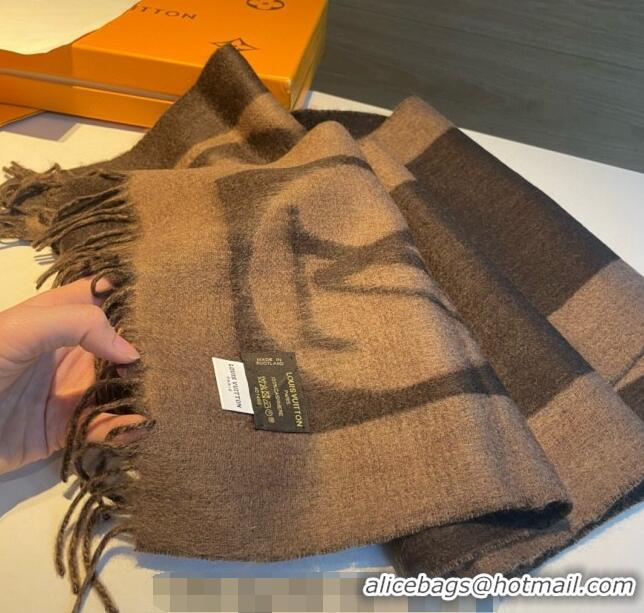 Good Product Louis Vuitton Cashmere Long Scarf 30x180cm LV122103 Brown 2023