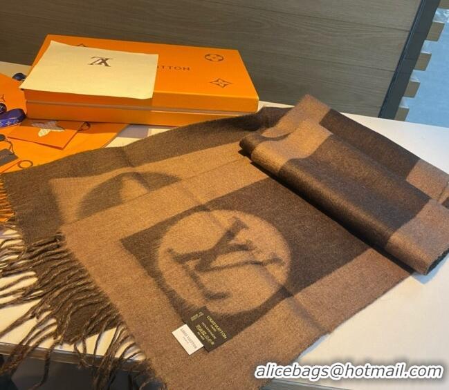 Good Product Louis Vuitton Cashmere Long Scarf 30x180cm LV122103 Brown 2023