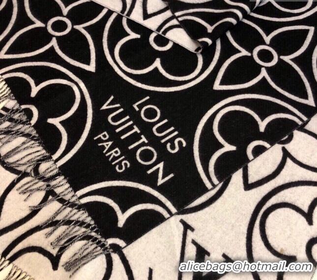 Top Quality Louis Vuitton LV In Bloom Cashmere Wool Long Scarf 70x200cm LV122104 Black 2023