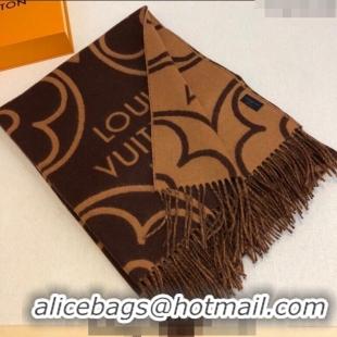 Top Grade Louis Vuitton LV In Bloom Cashmere Wool Long Scarf 70x200cm LV122104 Brown 2023