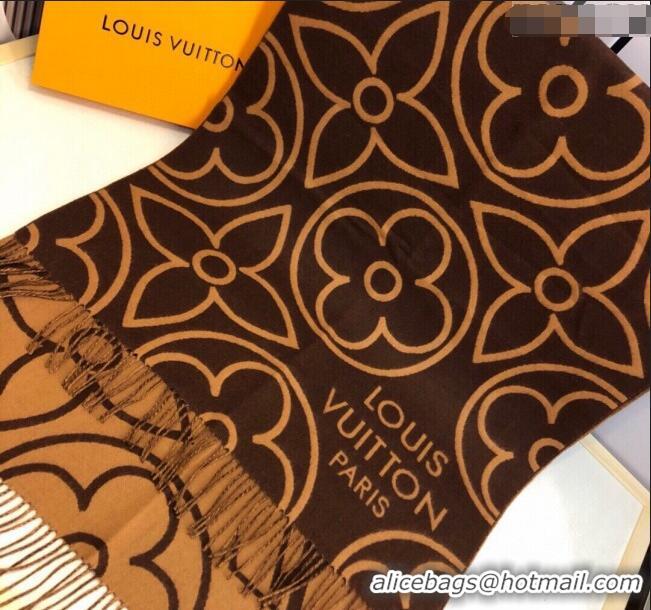 Top Grade Louis Vuitton LV In Bloom Cashmere Wool Long Scarf 70x200cm LV122104 Brown 2023