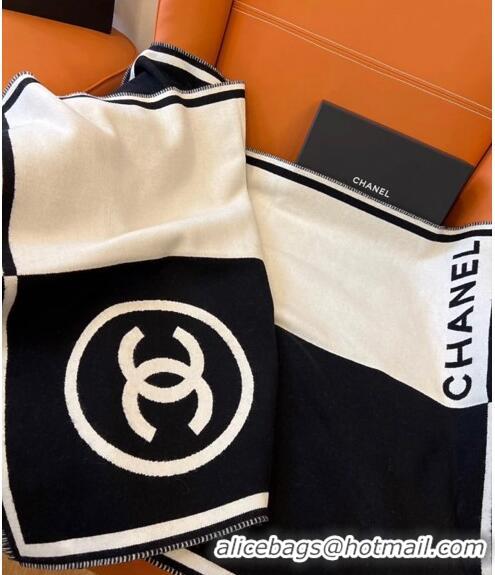 .Famous Brand Chanel Cashmere Long Scarf 70x190cm 1221 White/Black 2023