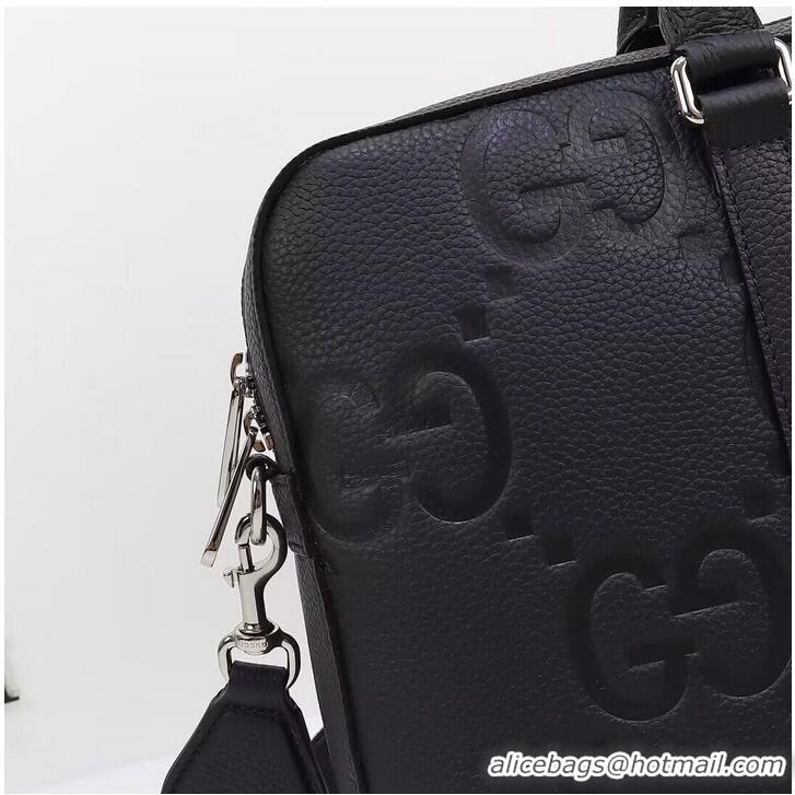 Reasonable Price Gucci Jumbo GG Leather Briefcase 658573 Black