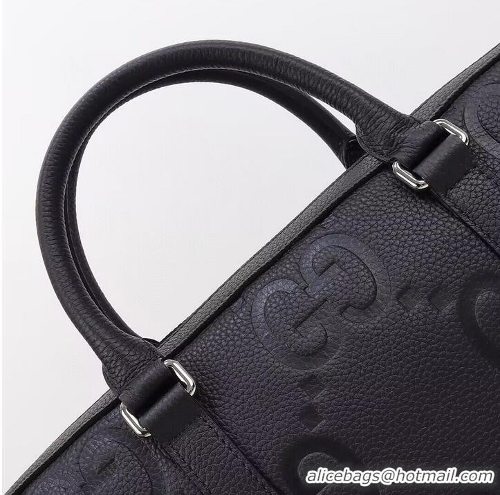 Reasonable Price Gucci Jumbo GG Leather Briefcase 658573 Black