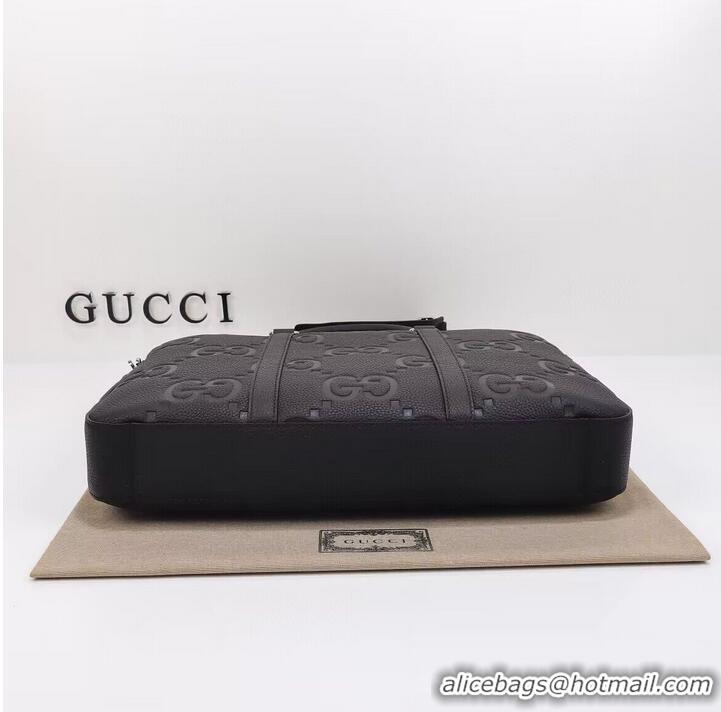 Reasonable Price Gucci Jumbo GG Leather Briefcase 658573 Black