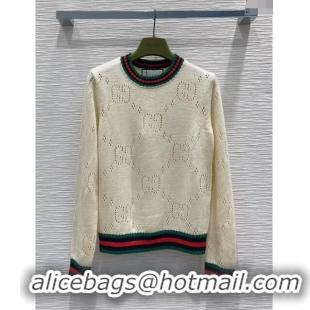 Big Discount Gucci Wool Sweater G112321 Beige 2023