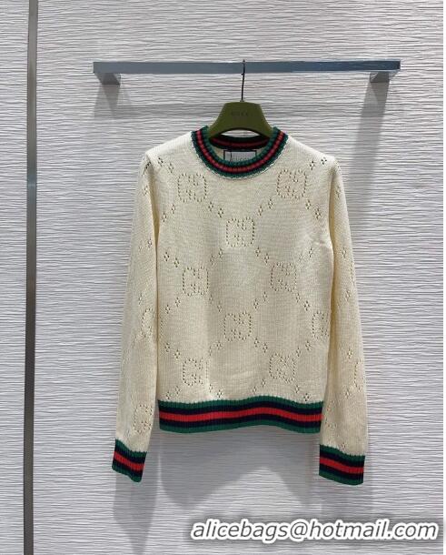 Big Discount Gucci Wool Sweater G112321 Beige 2023