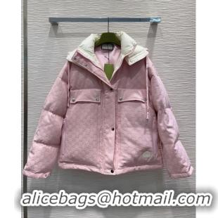 Buy Fashionable Gucci GG Down Jacket G112323 Pink 2023