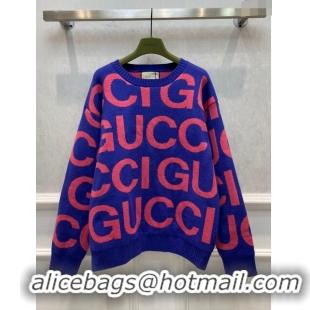 Buy Cheap Gucci Wool & Cashmere Sweater G112504 Blue 2023