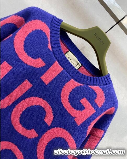 Buy Cheap Gucci Wool & Cashmere Sweater G112504 Blue 2023