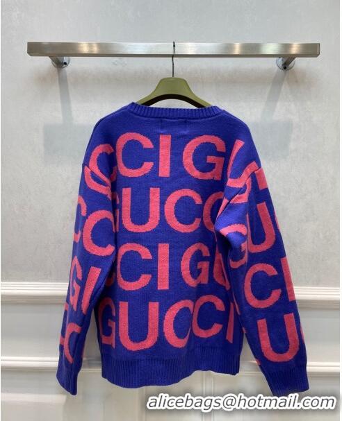 Buy Cheap Gucci Wool & Cashmere Sweater G112504 Blue 2023